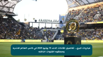 مباريات كبرى.. تفاصيل لقاءات الأحد 15 يونيو 2025 في كأس العالم للأندية ومعلقوه القنوات الناقلة